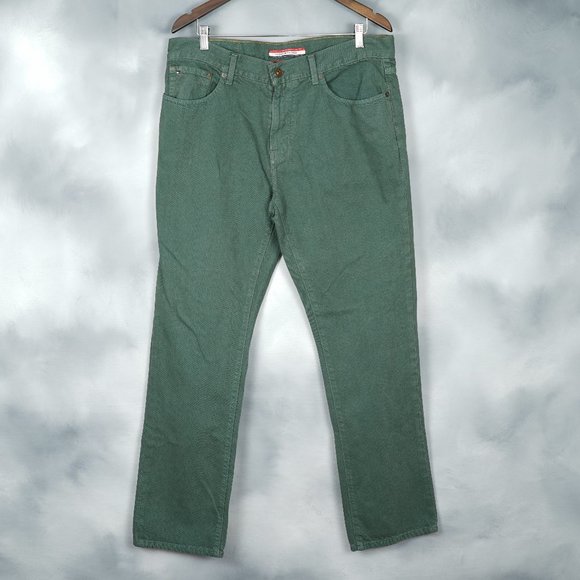 Tommy Hilfiger Green Denim Men's Jean Trousers | size 36x32 - Picture 1 of 10